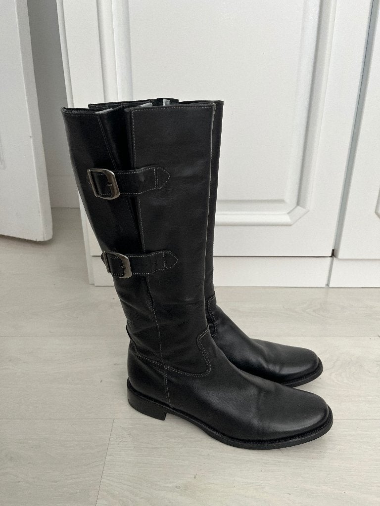 Mt 7 mt 40,5 Gabor laarzen zwart leer leren schoenen boots, Hoge laarzen, Zwart, Gabor, Nieuw