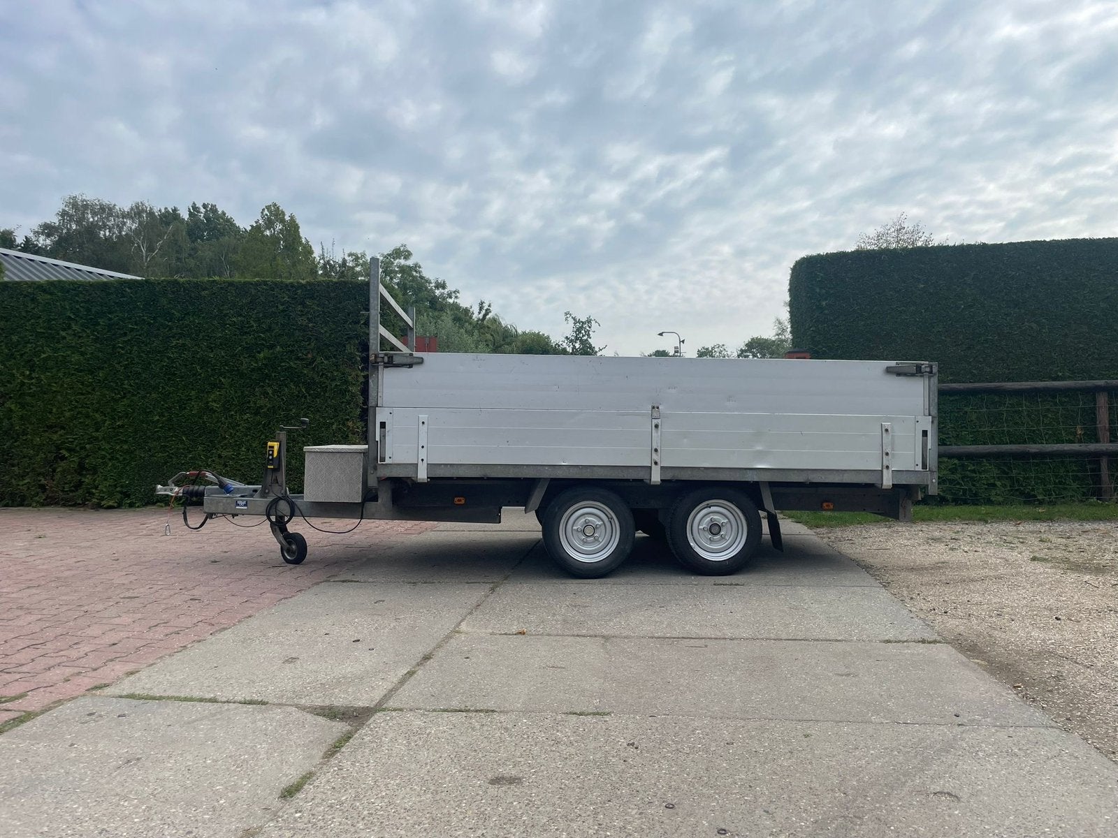 Anssems kipper kieper rijplaten plateauwagen aanhanger, Ophalen, Gebruikt