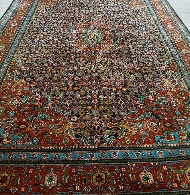 Handgeknoopt Perzisch tapijt - Oosters vloerkleed 320x210 cm, Blauw, 200 cm of meer, Ophalen of Verzenden, Zo goed als nieuw