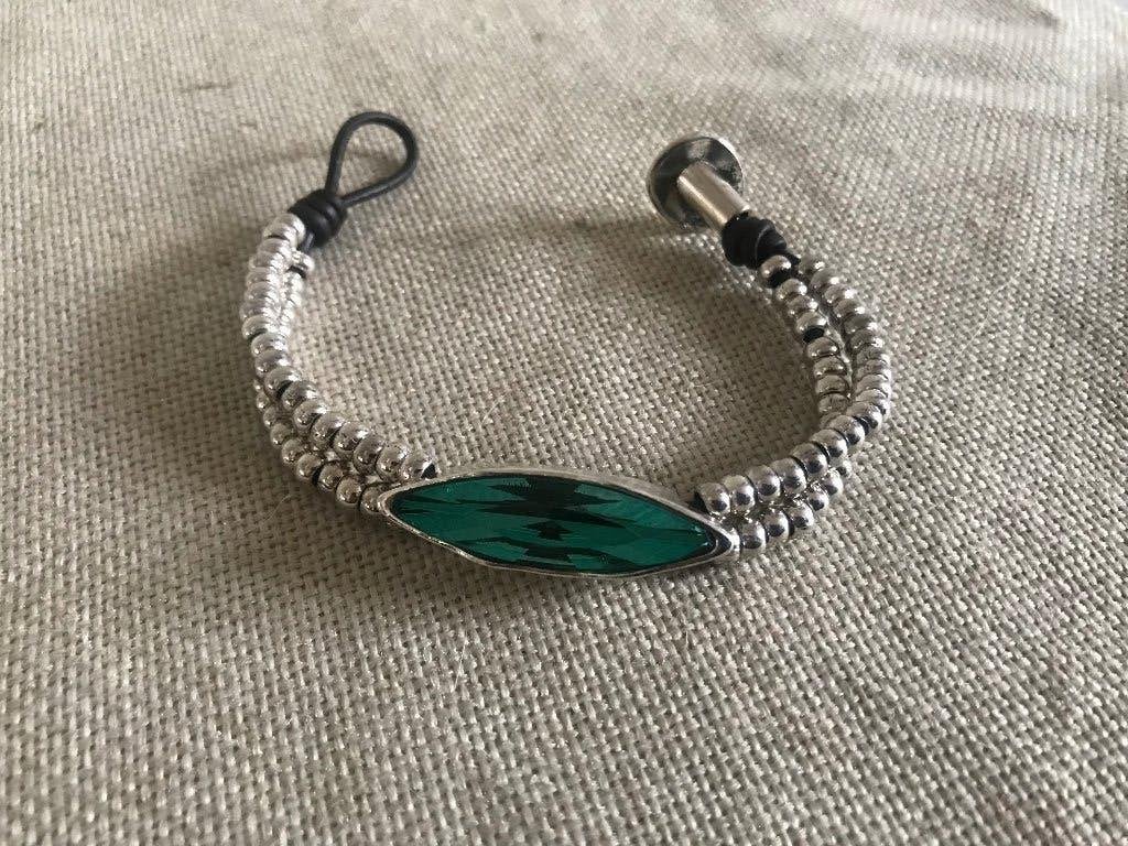 Zamak armband (119) groen, Sieraden, Tassen en Uiterlijk, Overige materialen, Nieuw, Zilver, Met bedels of kralen
