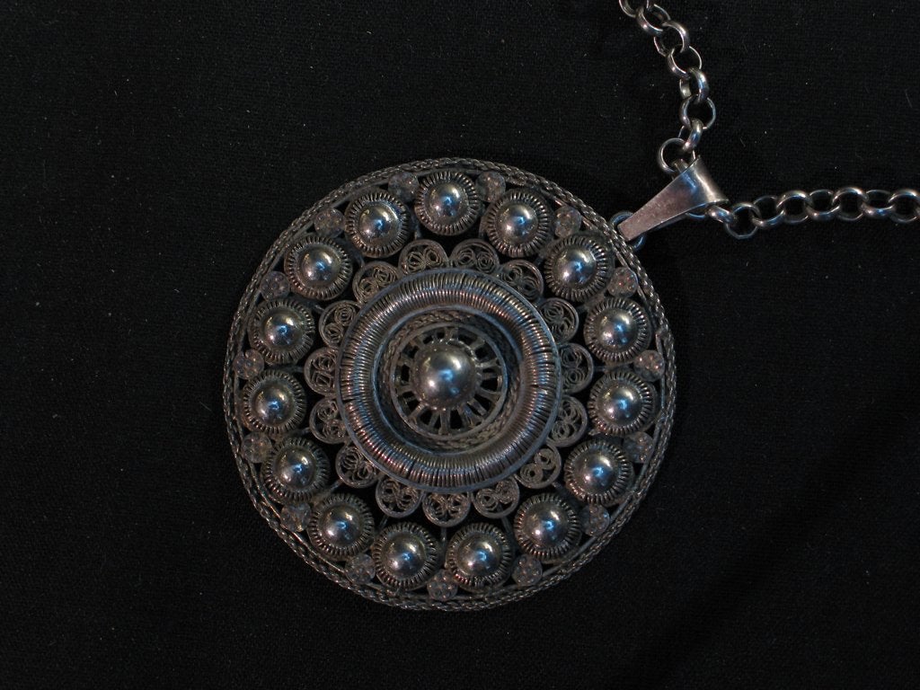 Antiek zilveren ketting met Zeeuwse knoop hanger. 2212, Ophalen of Verzenden, Zilver