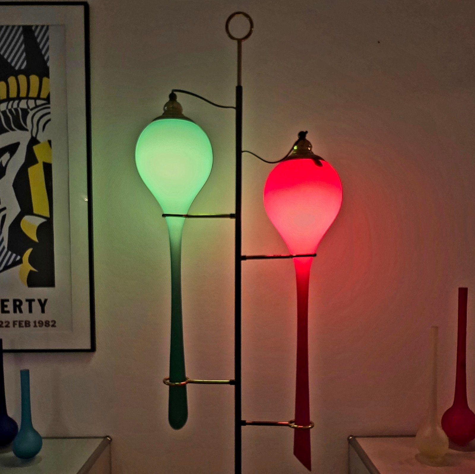 Stilnovo Murano vloerlamp jaren 50 vintage retro design, Huis en Inrichting, Lampen | Vloerlampen, Ophalen, Gebruikt, Mid century modern