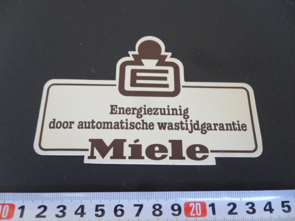 sticker MIELE Energiezuinig door automatische wastijdgaranti, Ophalen, Zo goed als nieuw