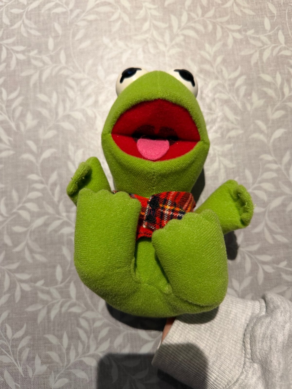 Kikker Kermit knuffel met geruit vestje, Kikker, Overige merken, Overige karakters, Ophalen of Verzenden