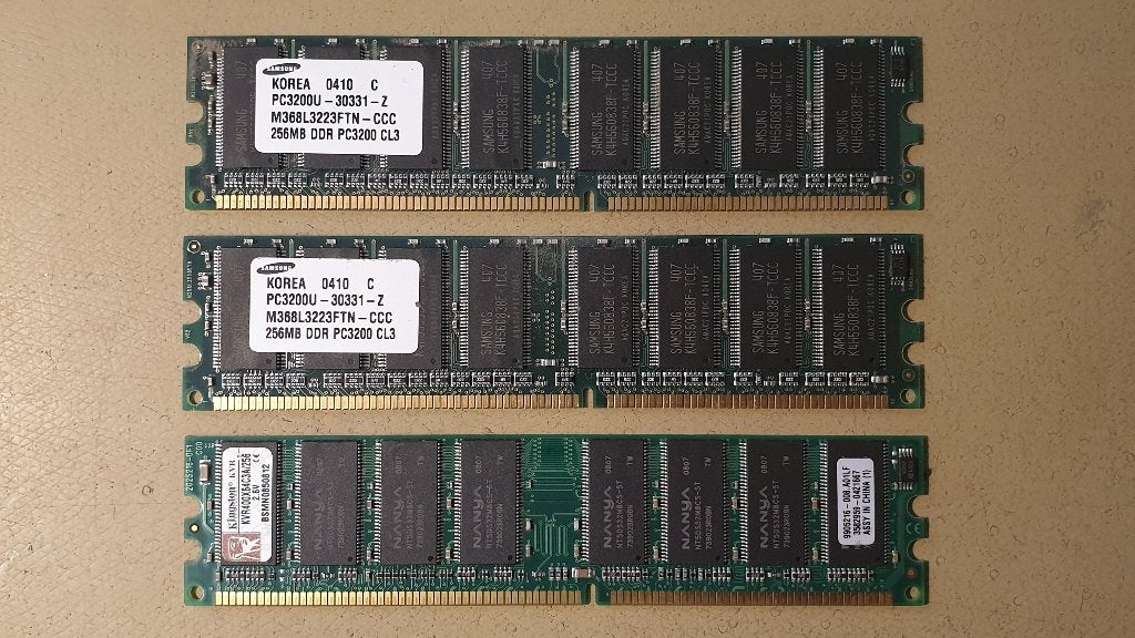 Geheugen - DDR 256MB - 3 stuks, Computers en Software, RAM geheugen, 1 GB of minder, Ophalen of Verzenden, Desktop, DDR