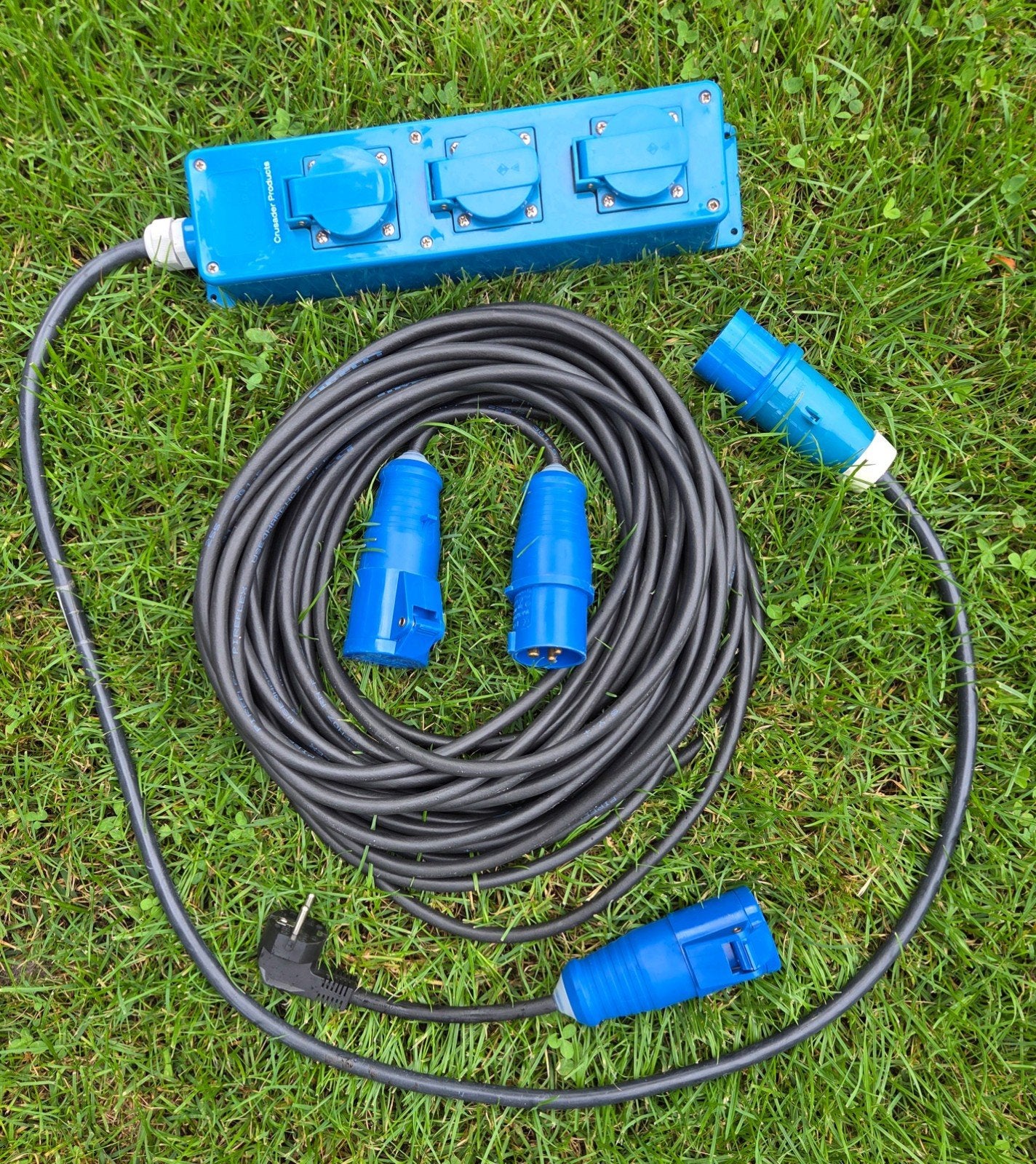 Camping stroomkabel met verdeelstekkerdoos, Caravans en Kamperen, Verzenden, Gebruikt