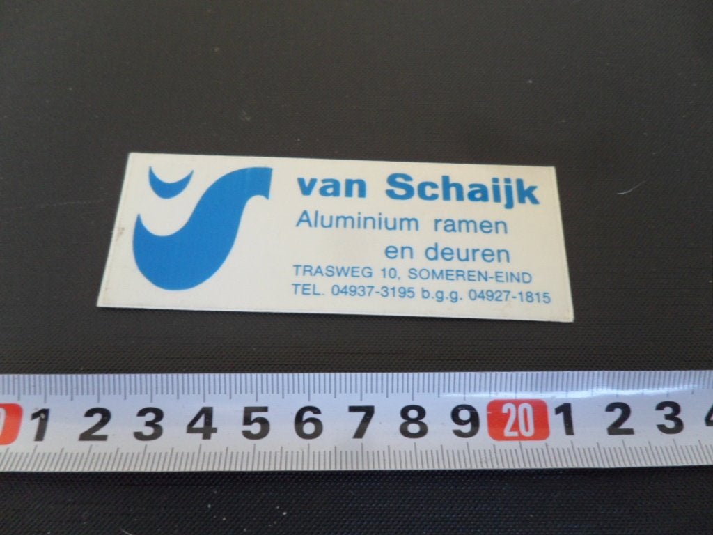 sticker Someren Eind VAN SCHAIJK Aluminium ramen en deuren, Verzamelen, Ophalen, Zo goed als nieuw