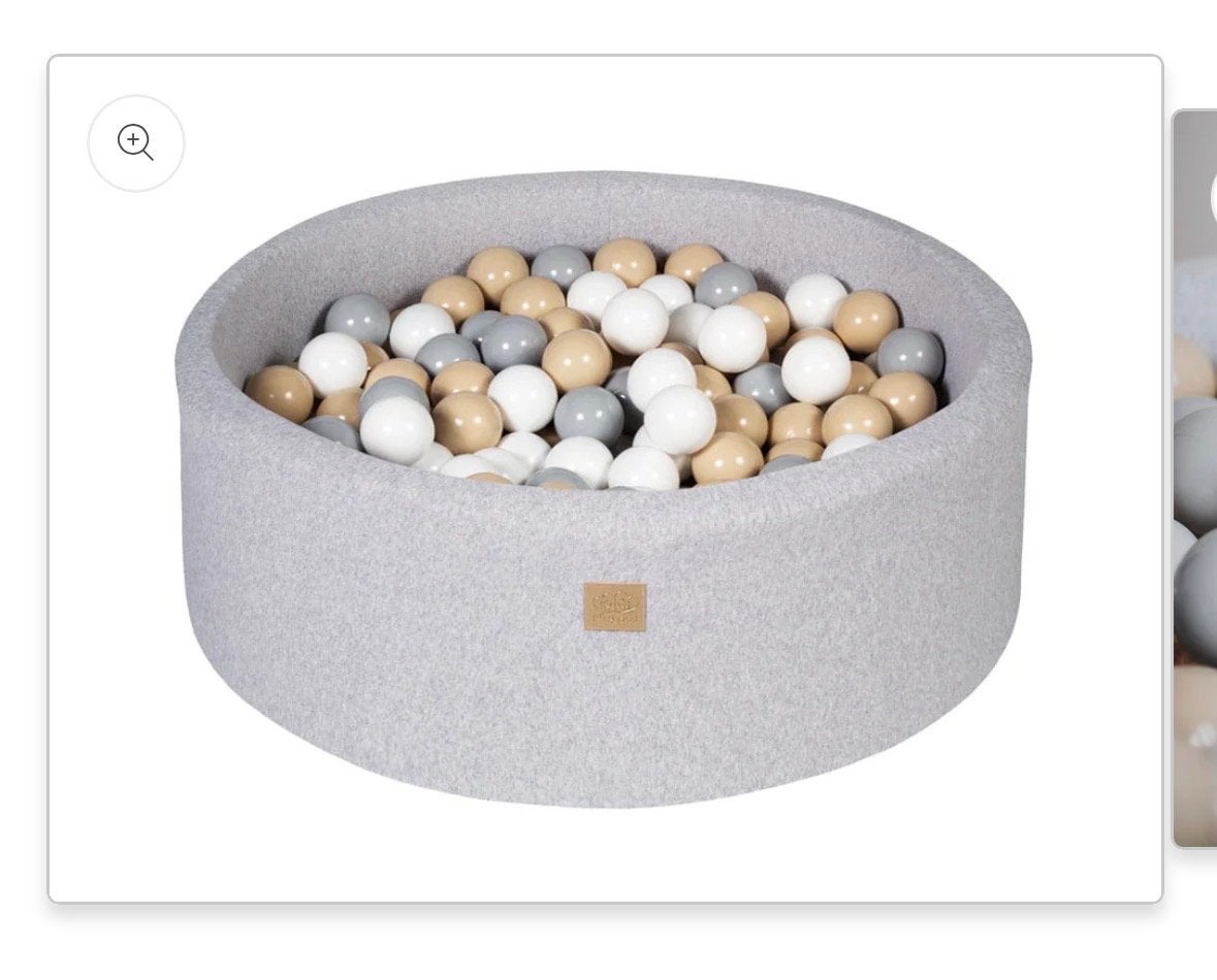 Grijze ballenbak met ballen (wit, beige, grijs), Ophalen, Zo goed als nieuw, Jongen of Meisje