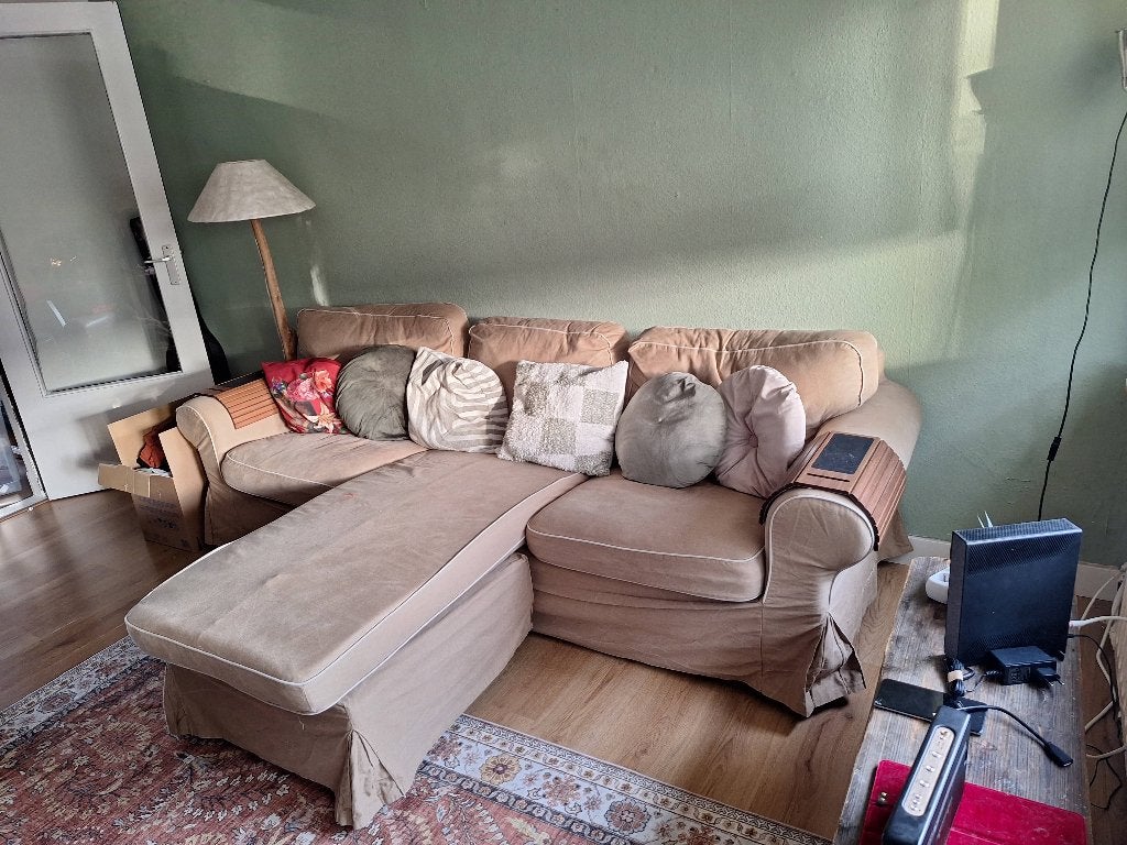 Beige bank, Ophalen, Kunststof, Gebruikt, Minder dan 75 cm