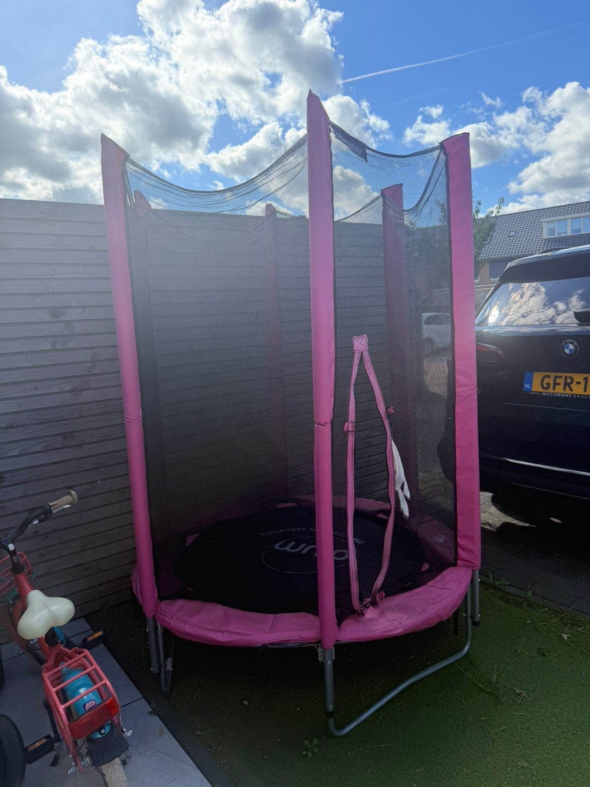 Roze tranpoline, Kinderen en Baby's, Speelgoed | Buiten | Trampolines, Ophalen, Zo goed als nieuw