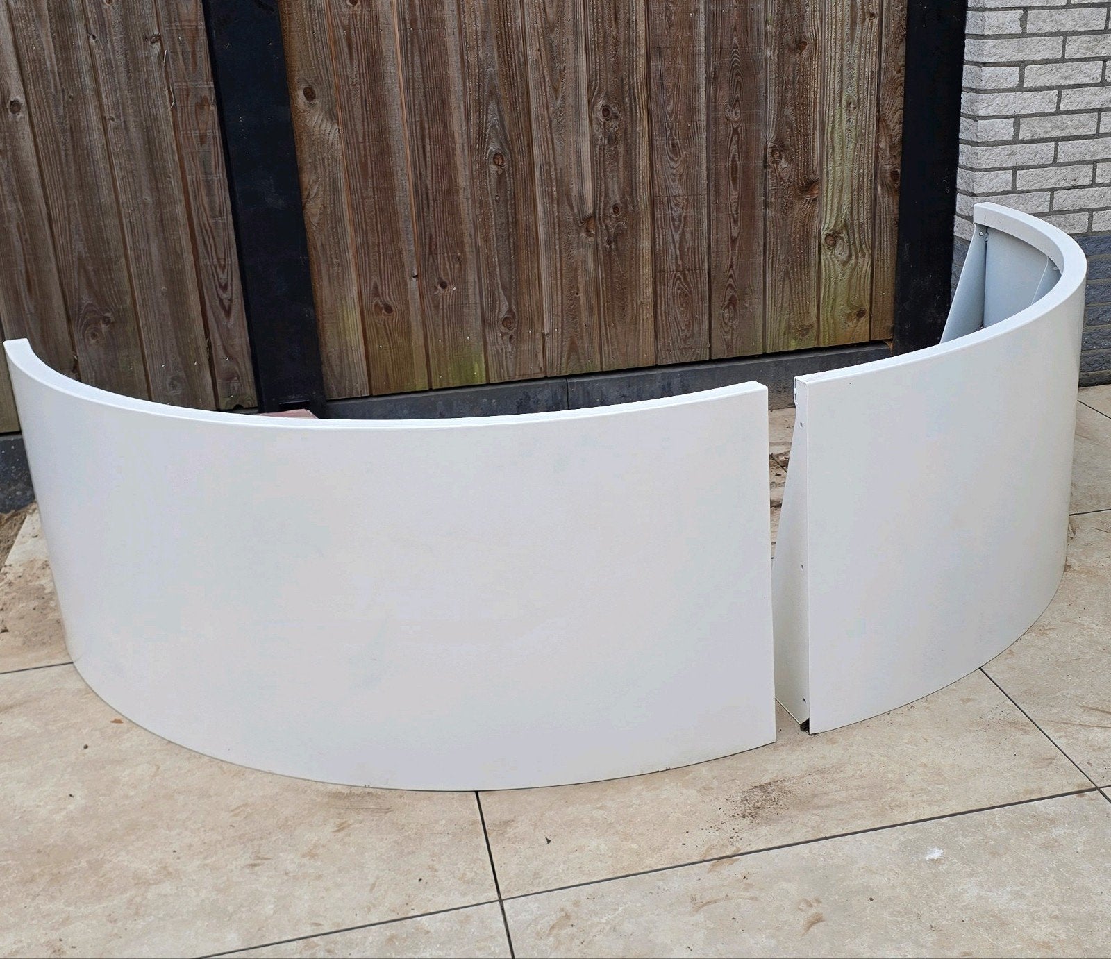 2x Stalen Keerwand bocht Wit - Bloembak 2 meter MYSTEEL, Rond, Nieuw, Ophalen of Verzenden, MYSTEEL