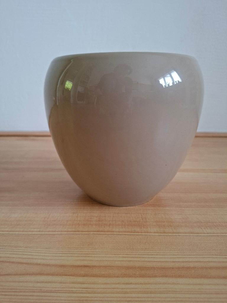 bloempot beige, Rond, Binnen, Ophalen of Verzenden, Zo goed als nieuw