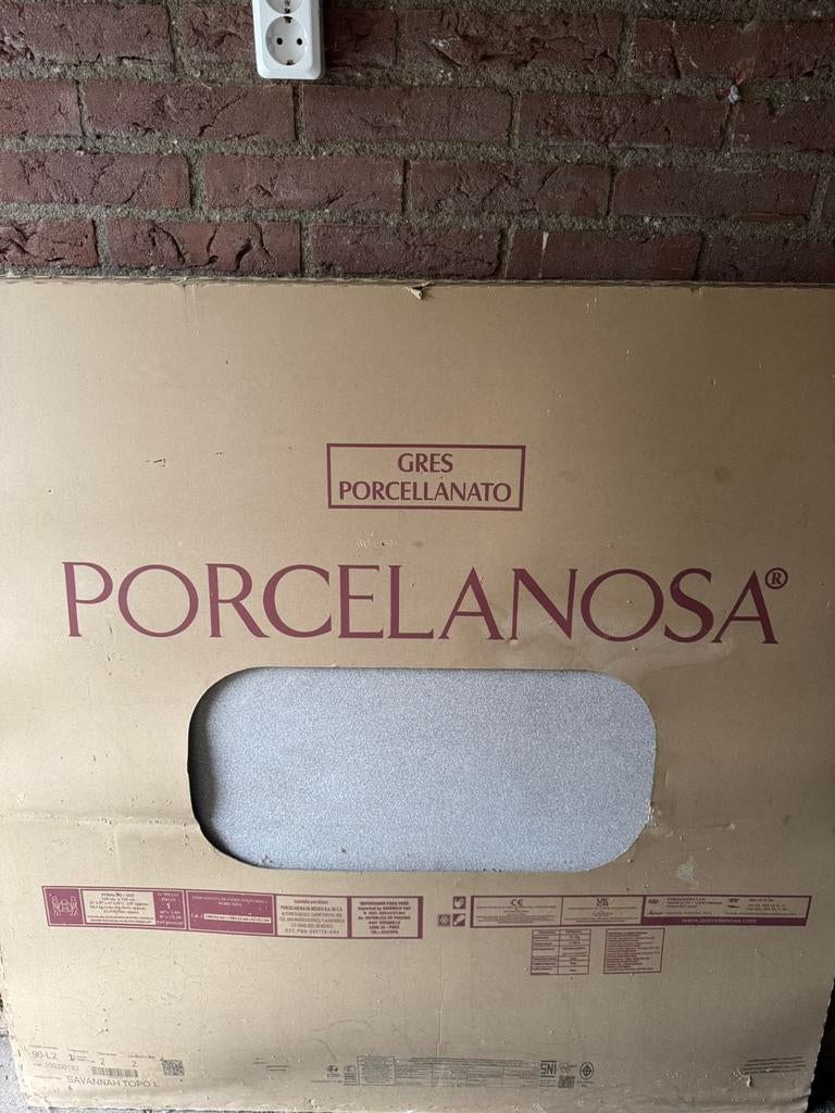 Porcelanosa Savannah Topo tegel 120x120 cm - 3 stuks, Doe-het-zelf en Verbouw, Ophalen, 60 cm of meer, Nieuw, Minder dan 5 m²