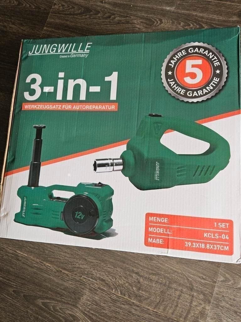 Jungwille 3-in-1 Werkset voor Automonteur Elektrische Krik S, Auto diversen, Krikken, Ophalen of Verzenden, Nieuw, Manueel, Schaarkrik
