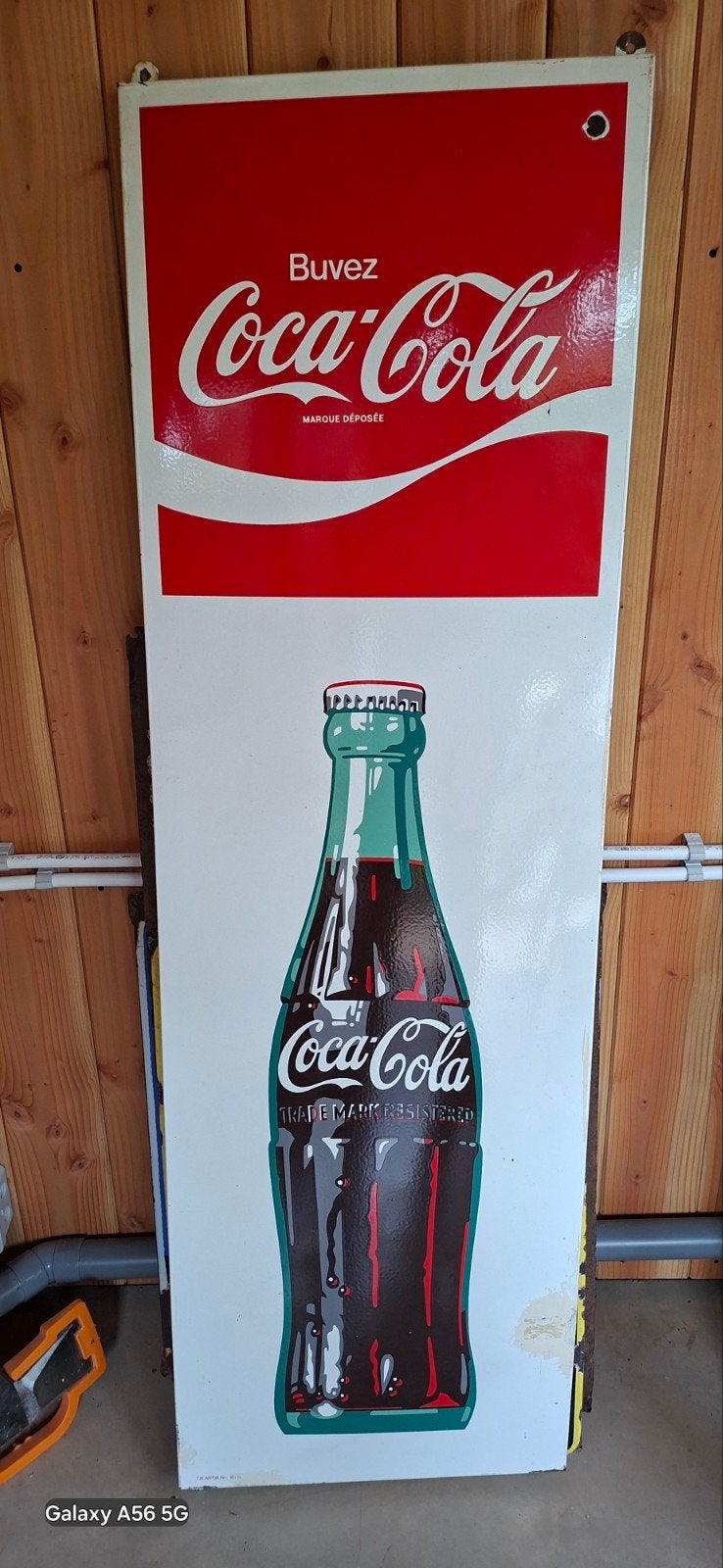 coca cola emaille reclamebord, Verzamelen, Ophalen, Gebruikt, Reclamebord