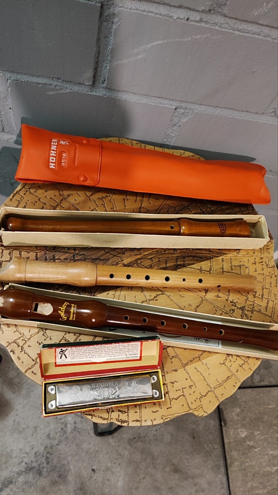 Partij Vintage Muziekinstrumenten - Hohner Mondharmonica & 4, Ophalen of Verzenden, Gebruikt, Overige typen, Met koffer, hoes of etui