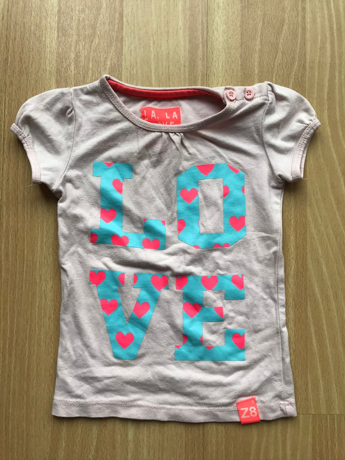 Z8 meisje shirt love maat 74 zgan style: Filippa, Ophalen of Verzenden, Zo goed als nieuw, Meisje, Shirtje of Longsleeve