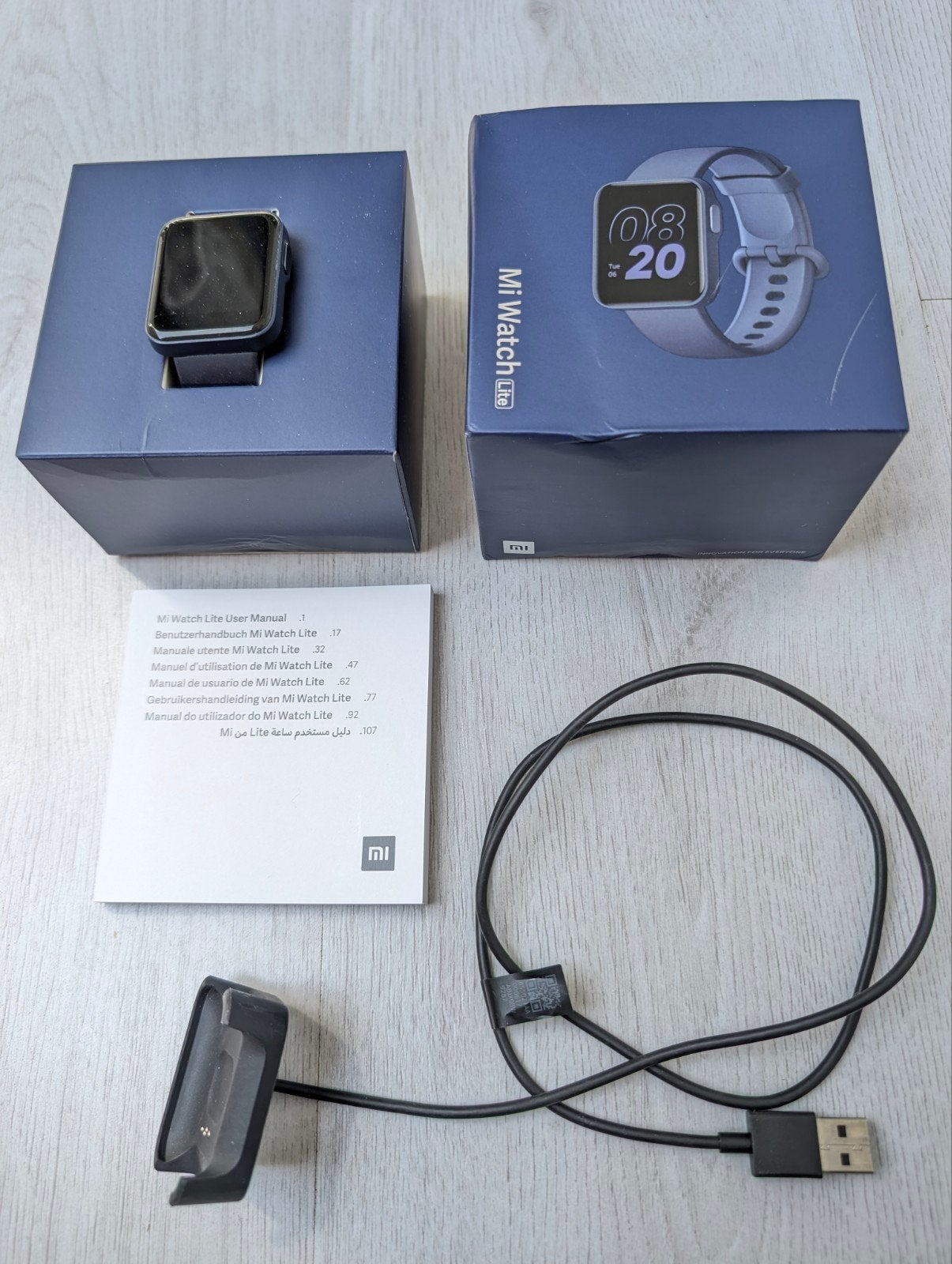 Xiaomi Mi Watch Lite - Navy Blue Smartwatch, Sieraden, Tassen en Uiterlijk, Smartwatches, Gebruikt, Xiaomi, Blauw, GPS