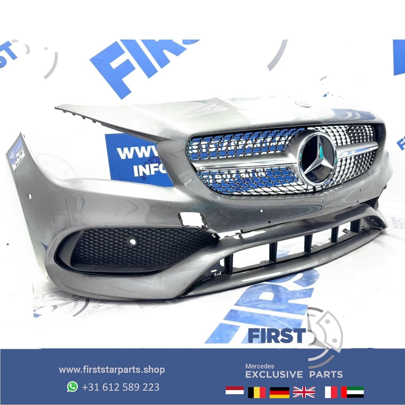 W117 CLA Facelift AMG Voorbumper compleet diamand gril Origi, Auto-onderdelen, Gebruikt, -, Voor, Ophalen of Verzenden