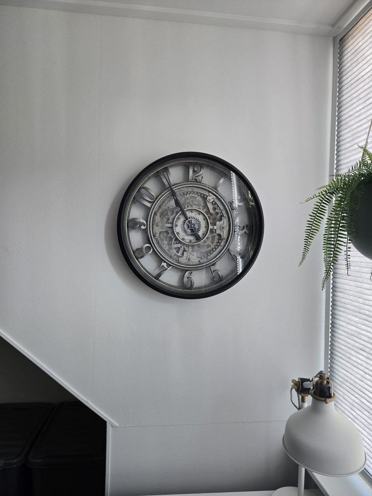 Grote Wandklok met Zichtbaar Uurwerk - 50cm Doorsnee, Ophalen, Wandklok, Zichtbaar uurwerk, Analoog