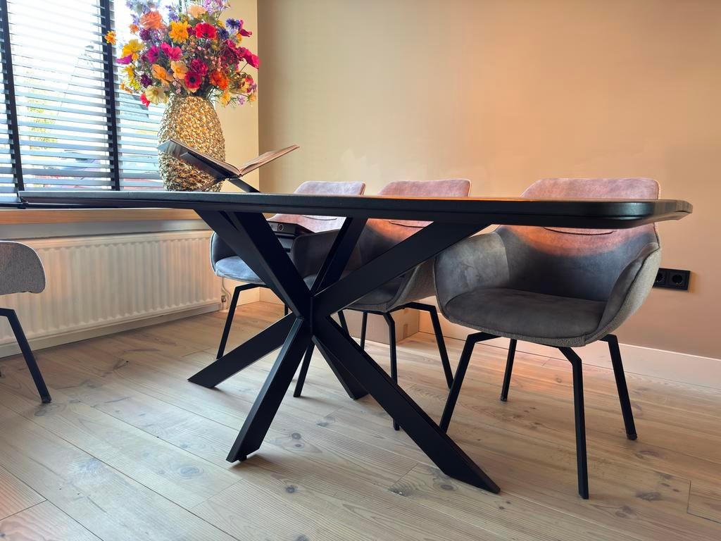 Eetkamer tafel, Huis en Inrichting, Tafels | Eettafels, Ophalen, Gebruikt, Eikenhout, 50 tot 100 cm