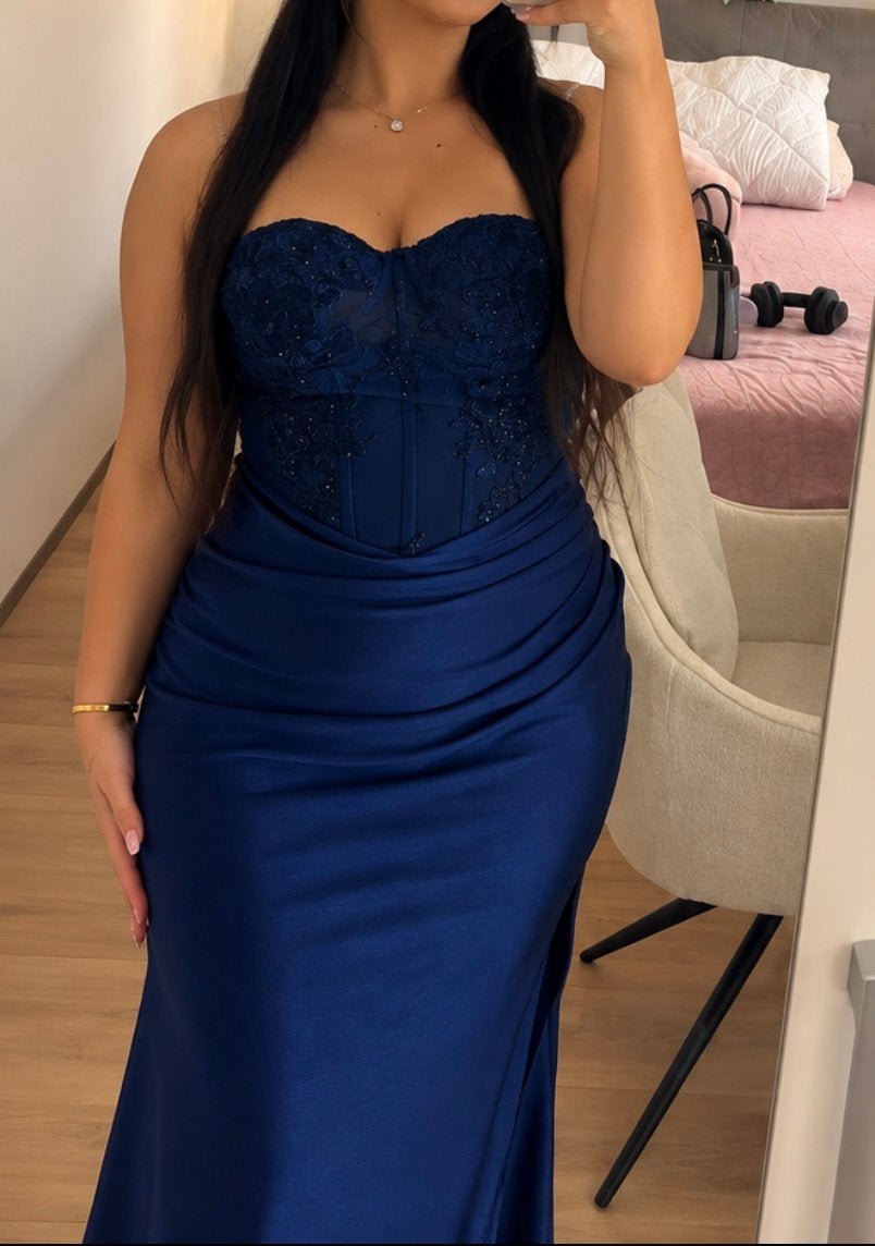 Gala jurk, Kleding | Dames, Maat 38/40 (M), Galajurk, Blauw, Ophalen of Verzenden