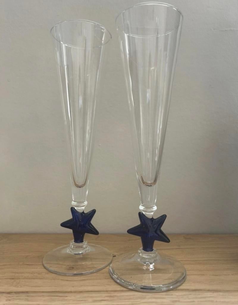 Anna + Nina stijl champagneglazen met sterren, Huis en Inrichting, Ophalen of Verzenden, Zo goed als nieuw, Overige merken, Glas