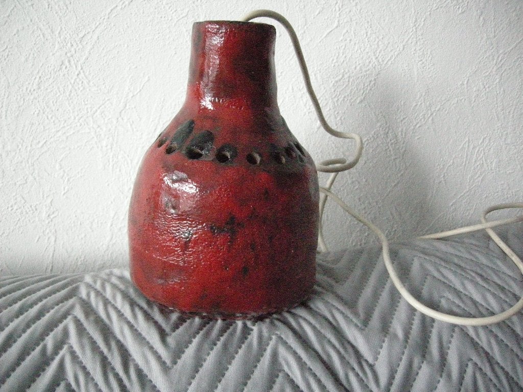 Lamp Fat Lava glazuur brutalist '60 - zeer nette staat, Huis en Inrichting, Lampen | Hanglampen, Ophalen, Natuurlijk materiaal
