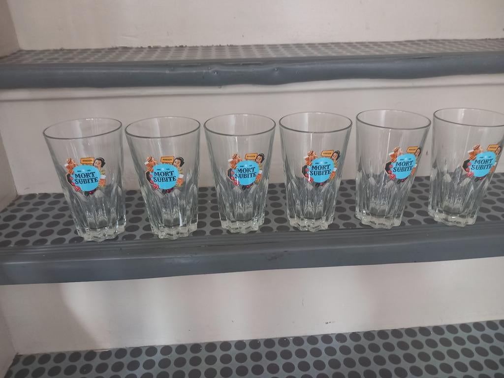 Oude bierglazen  mort subite, Verzamelen, Ophalen of Verzenden, Zo goed als nieuw, Glas of Glazen, Overige merken