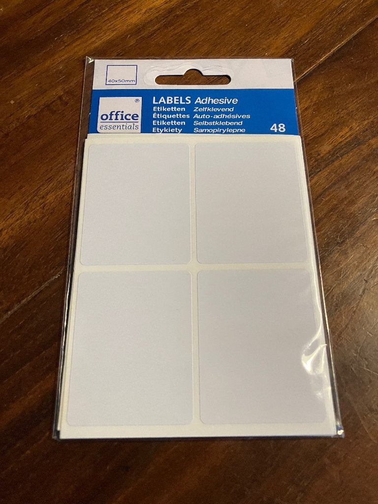 Office essentials labels 40 bij 50 mm 48 stuks zelfklevend, Ophalen, Nieuw