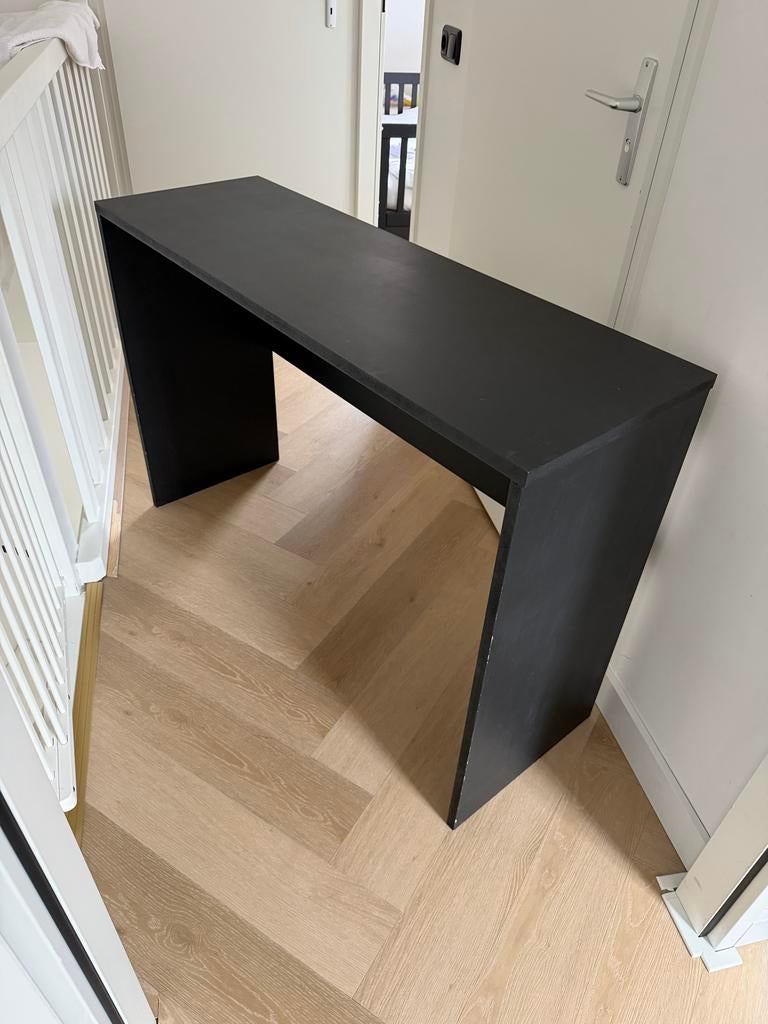 Zwarte console tafel / sidetable, Ophalen, Gebruikt, 100 tot 150 cm, Overige houtsoorten