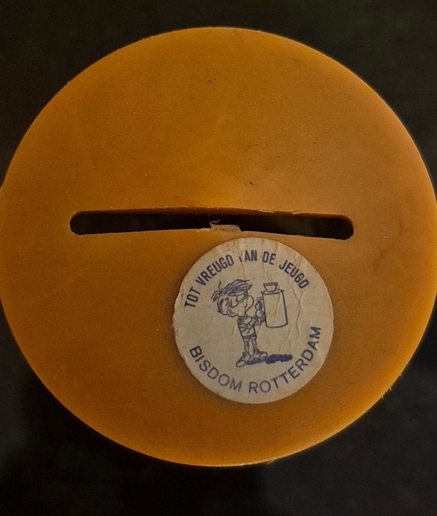spaarpot schoolsparen, Ophalen of Verzenden, Gebruikt, Metaal of Blik, Dier