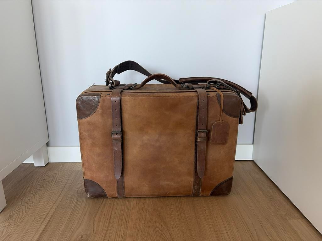 Lederen koffer Aunts and Uncles - Zo goed als nieuw, 40 tot 60 cm, Bruin, Zo goed als nieuw, 35 tot 55 cm