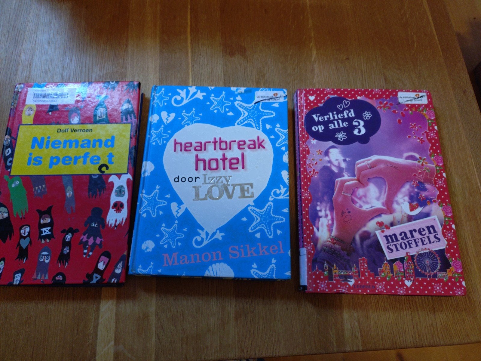 3 jeugdboeken: Niemand is perfect, Heartbreak Hotel,, Boeken, Ophalen, Gelezen, Dolf Verroen, Manon Sikkel, Maren Stoffels, Fictie