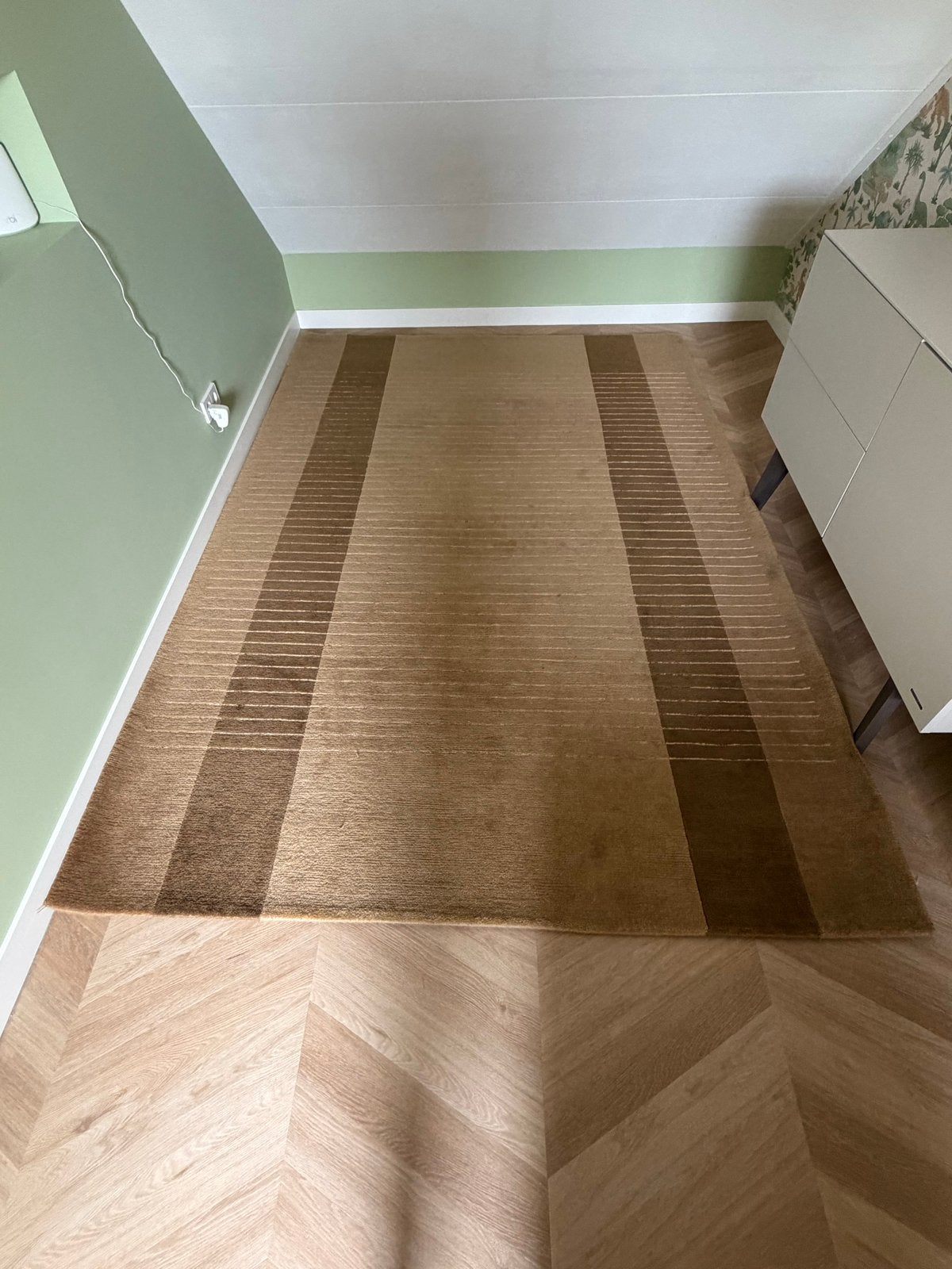 Prachtig handgeknoopt wollen vloerkleed Karpet Wereld, Ophalen, Bruin, Zo goed als nieuw, 200 cm of meer