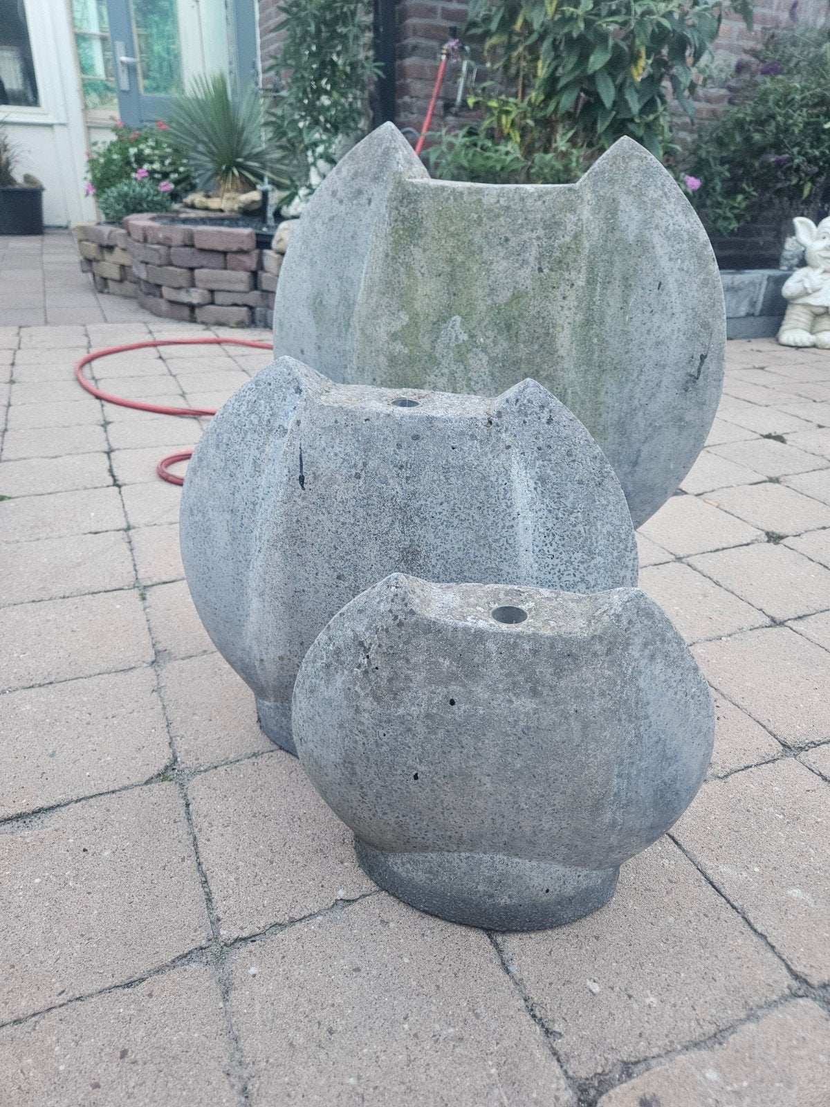 Grote betonnen waterornamenten set - 3 stuks, Ophalen, Gebruikt, Balkon, Beton