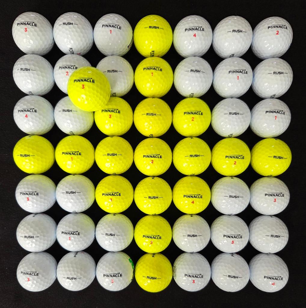 50 stuks PREMIUM Pinnacle RUSH golfballen, Sport en Fitness, Golf, Ophalen of Verzenden, Zo goed als nieuw, Bal(len)