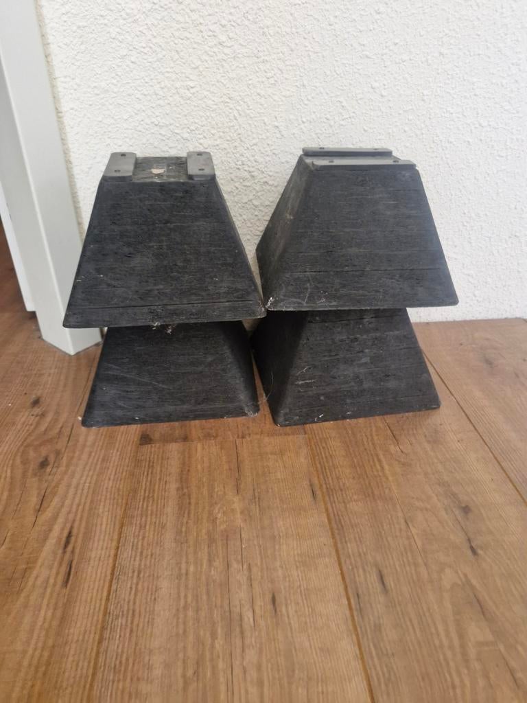 4x Zwarte kunststof verhogers, Gebruikt, Eenpersoons, Zwart, Ophalen of Verzenden