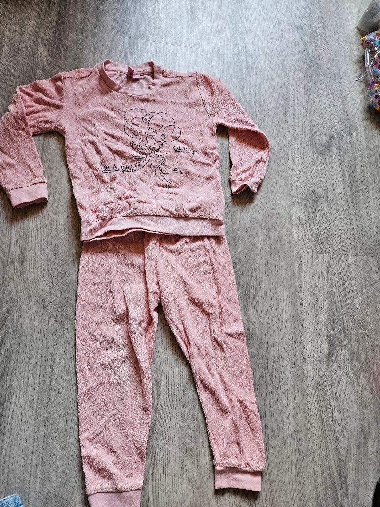 Badstof pyjama meisje maat 92/98 in goede staat, Meisje, Ophalen of Verzenden, Zo goed als nieuw, Nacht- of Onderkleding