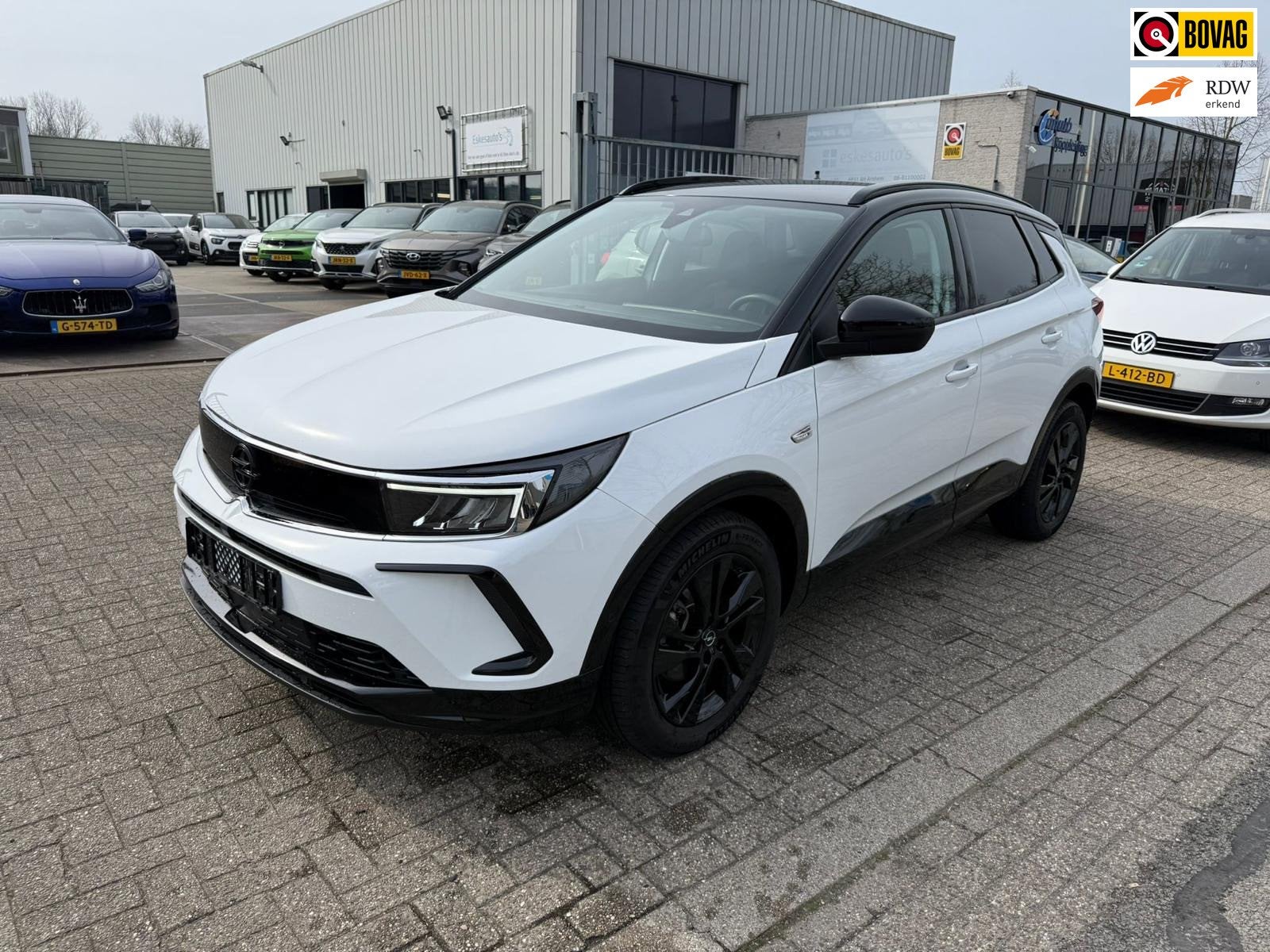 Opel Grandland 1.2 Turbo GS Automaat, Navi, Nieuwstaat Deale, Gebruikt, 1199 cc, Leder en Stof, Wit