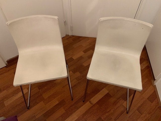 Keukenstoelen, 4 stuks, Ophalen, Gebruikt, Vierkant, Kunststof