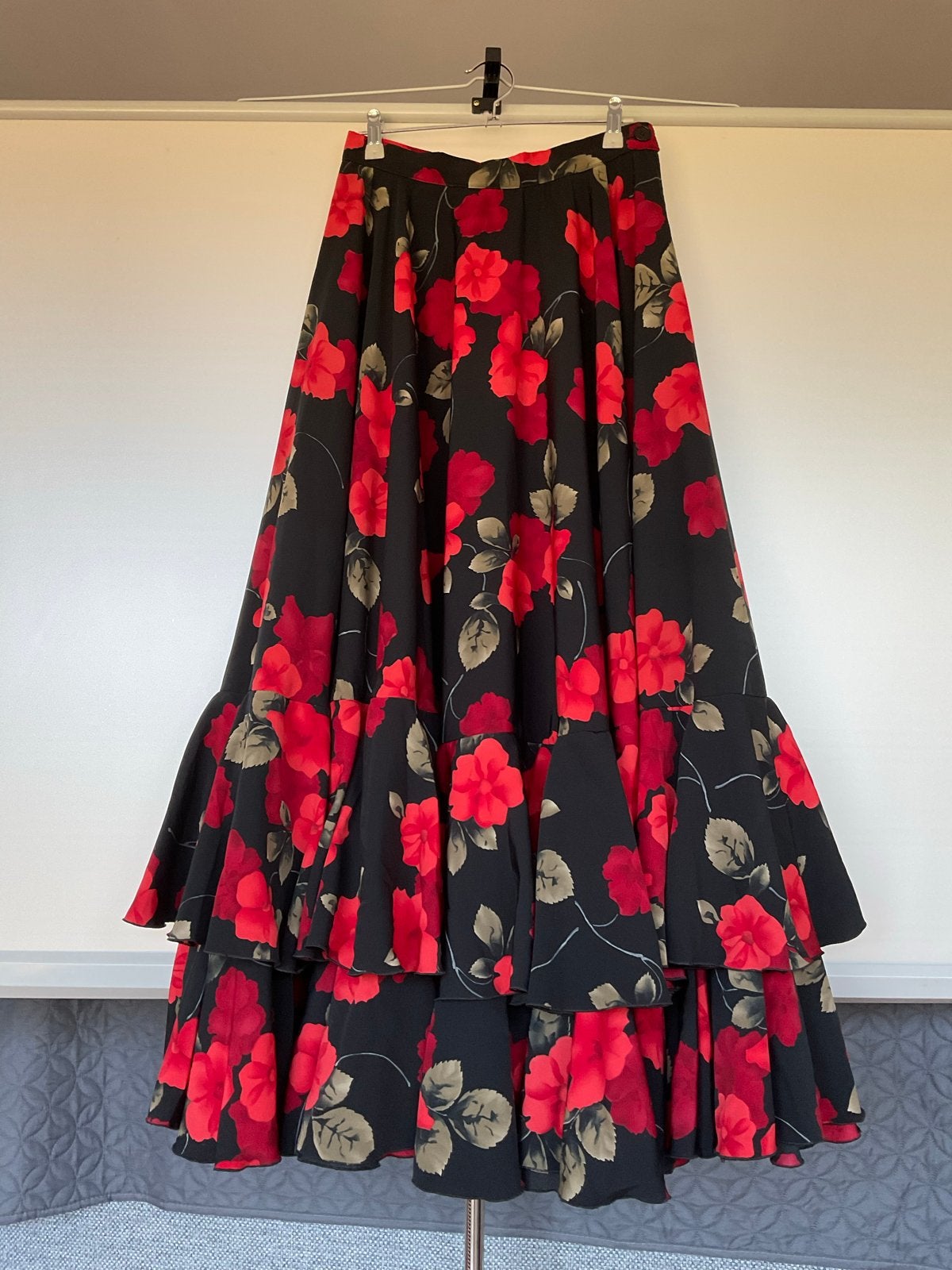 Flamenco Rok, maat S, met extra stof, Kleding | Dames, Rokken, Maat 38/40 (M), Zwart, Ophalen of Verzenden, Zo goed als nieuw