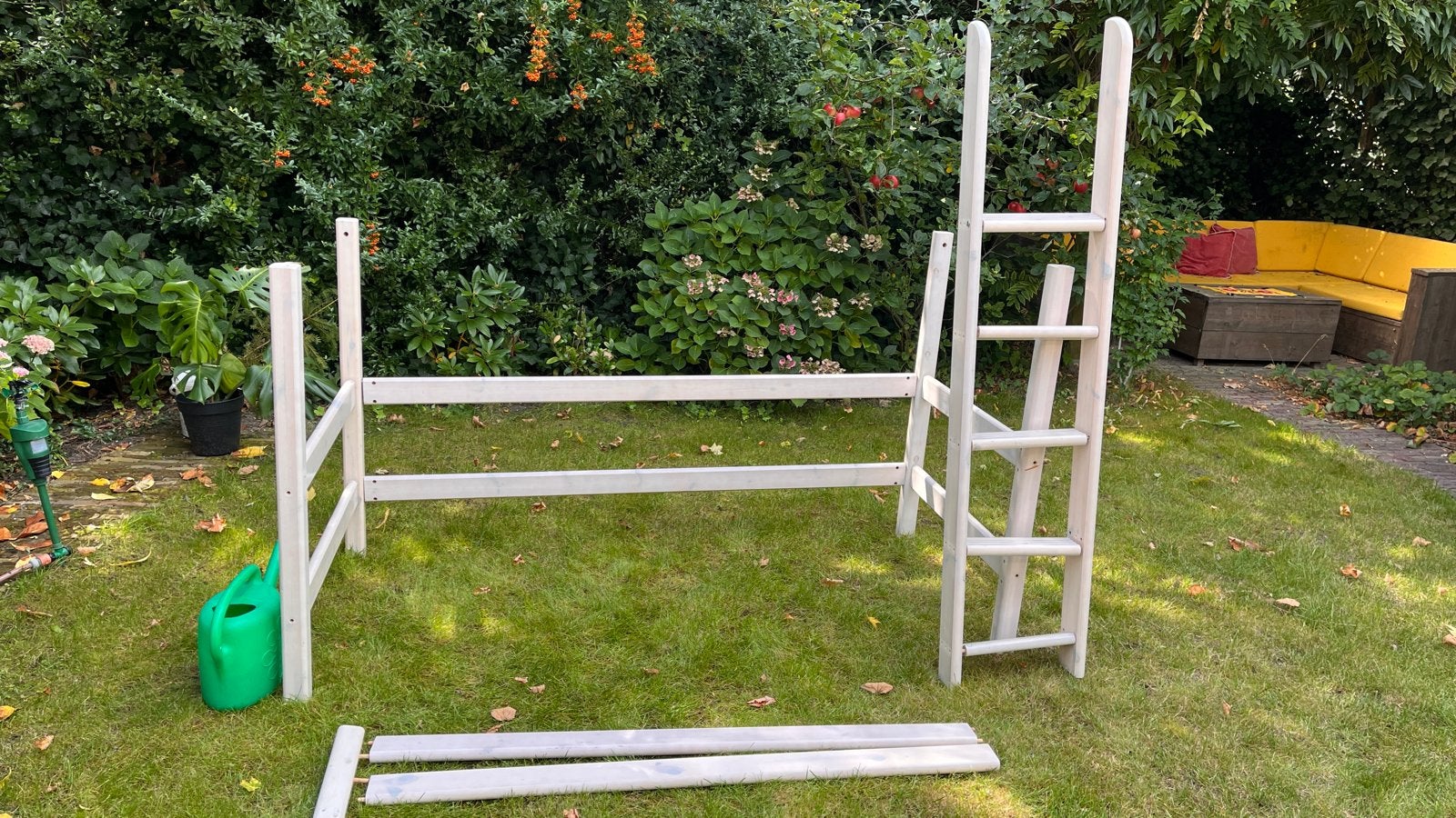 Flexa hoogslaper onderstel in whitewash, Ophalen, Gebruikt, Eenpersoons, 160 tot 180 cm