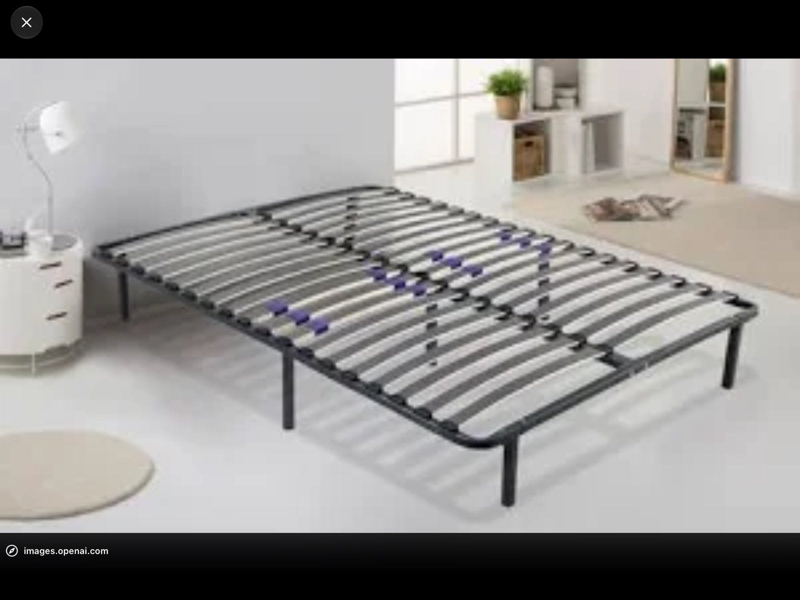 Sampur Bedbodem metaal met houten lattenbodem 200x200cm, Ophalen of Verzenden, Zo goed als nieuw, Tweepersoons, Overige maten
