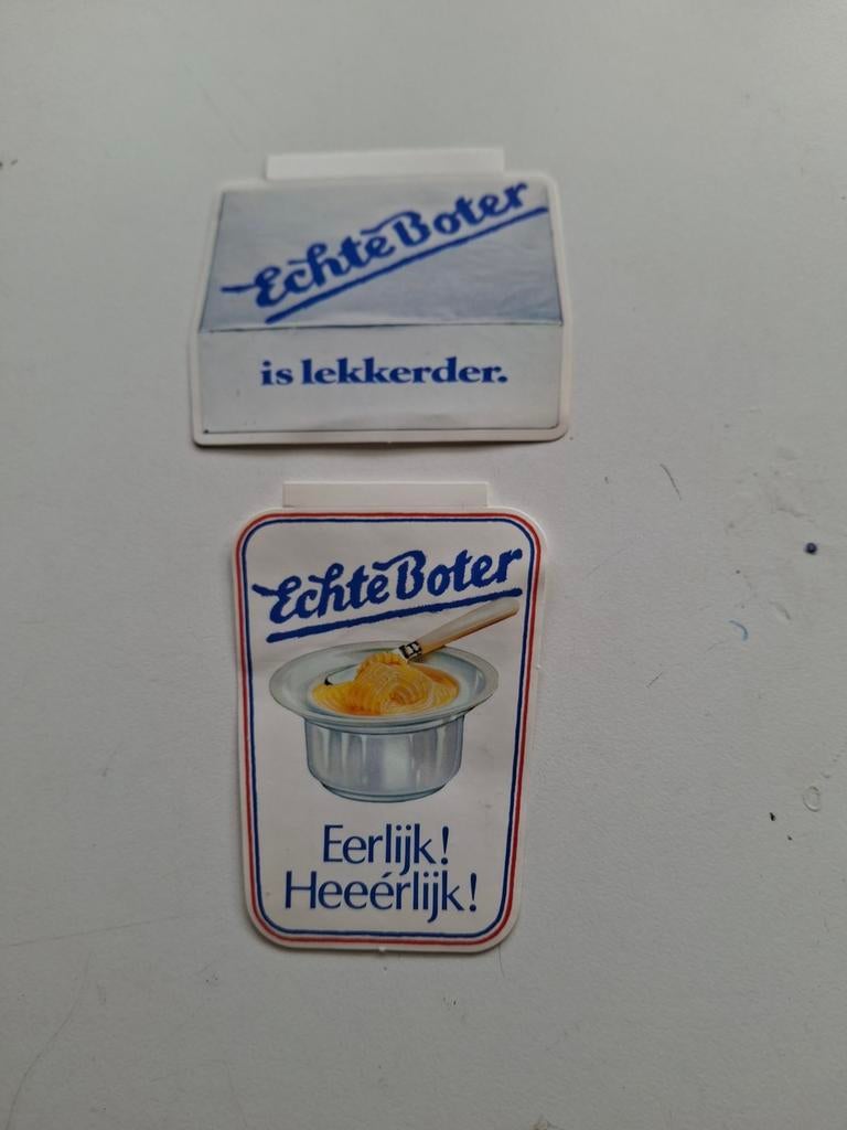 2 x Sluitzegel/sticker Echte Boter, Verzamelen, Ophalen of Verzenden, Zo goed als nieuw, Overige typen