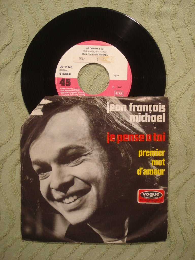 Jean François Michael 7" Vinyl Single: ‘Je pense a toi’ (D), Ophalen of Verzenden, Gebruikt, 7 inch, Pop