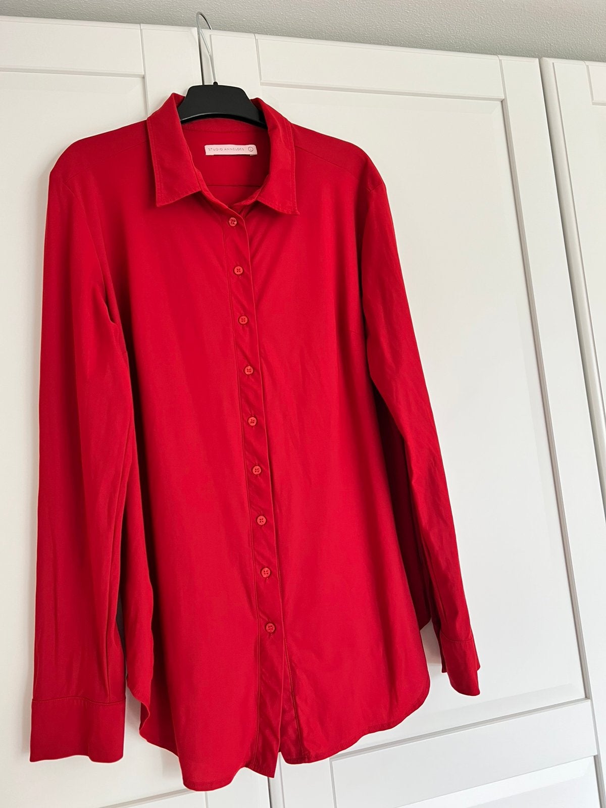 Studio anneloes poppy blouse L rood travelstof, Kleding | Dames, Maat 42/44 (L), Ophalen of Verzenden, Zo goed als nieuw, X