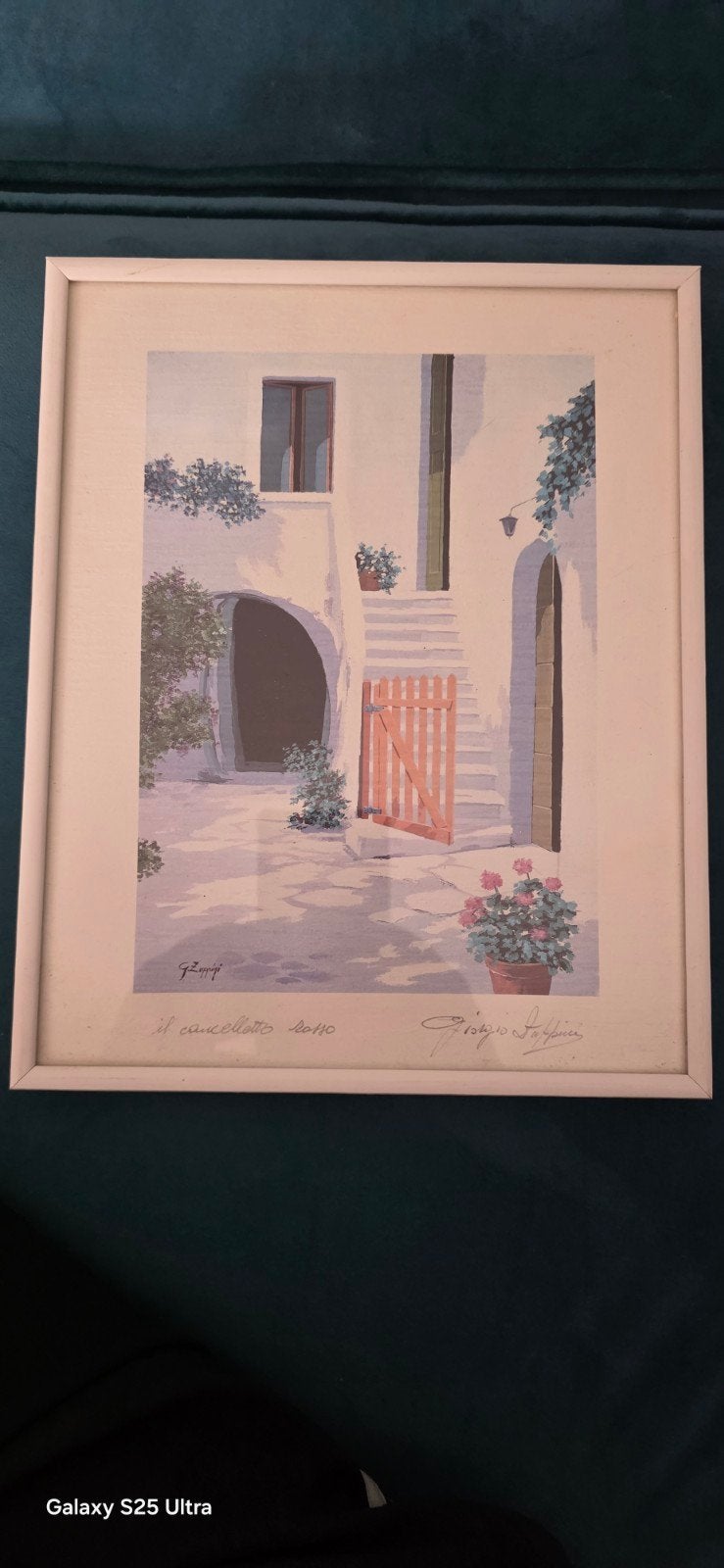 Ingelijste print 'Il Cancelletto Rosso' van Giorgio Zuppini, Antiek en Kunst, Kunst | Tekeningen en Foto's, Ophalen of Verzenden