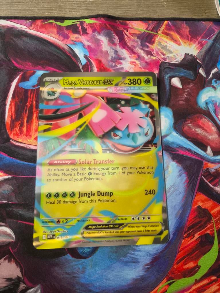 Pokémon Mega Venusaur EX HP 380 Kaart jumbo kaart, Ophalen of Verzenden, Zo goed als nieuw, Losse kaart
