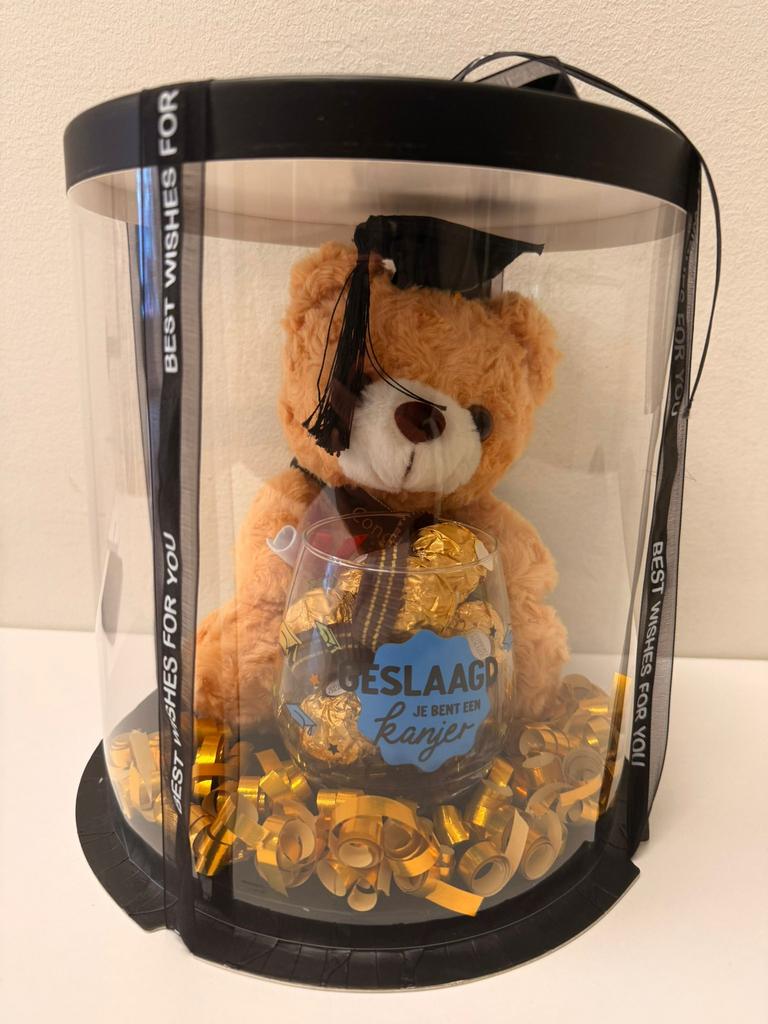 Geschenkset diploma, Verzamelen, Ophalen, Zo goed als nieuw, Stoffen beer, Overige merken
